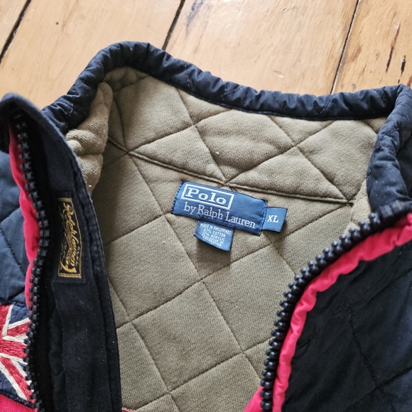 Men's Red and Black Quarter-Zip Sweater - Picture 6 of 13